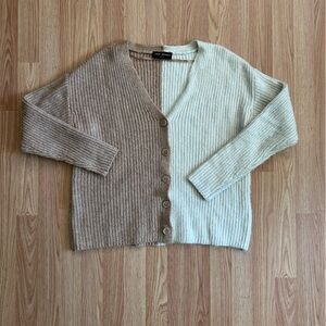 Lane Bryant Beige and Cream Cardigan